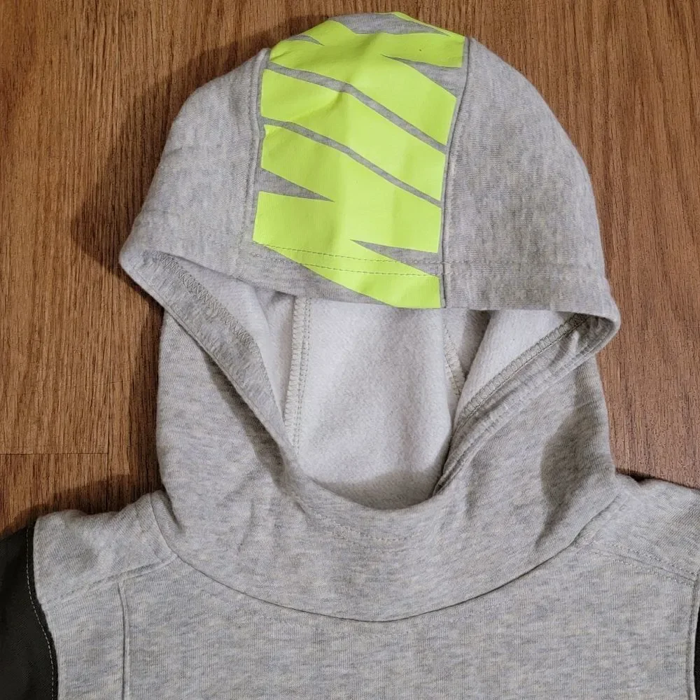 Nike Sportswear NSW Jacket Hoodie Gray Black Yellow Fleece Unisex Kids Size 7